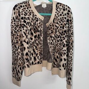 a new day Leopard Print Cardigan in Beige, Black and Brown